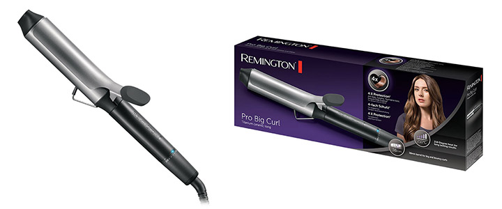 Маша за къдрене Remington Ci5538 Pro Big Curl, Високотехнологично керамично покритие с черен титан, 210ºC, Черен/Сив