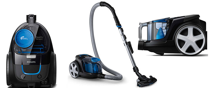 Прахосмукачка без торба Philips - PowerPro Compact, TriActive Накрайник, Филтър против алергии, FC9331/09 