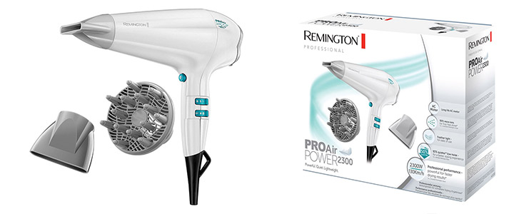 Сешоар Remington PRO Air Power AC6330, 2300 W, 3 степени на топлина, 2 скорости, AC двигател, Безшумен, Бял