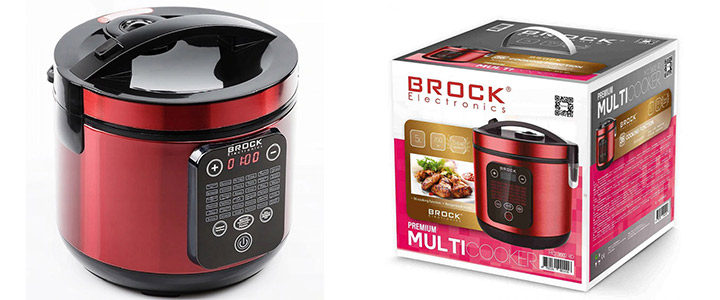 Мултикукър с 36 програми BROCK MC 3602 RD, 700W, 5 литра, Керамично покритие, Отложен старт, Червен