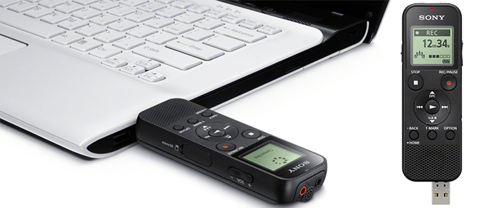 Диктофон Sony ICD-PX370, 4GB, Слот на карта памет, Черен, ICDPX370.CE7