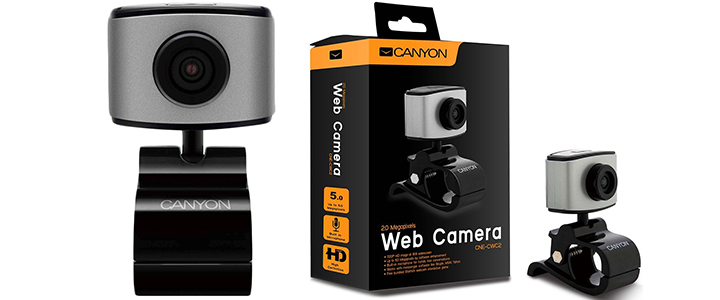 Уеб камера 720P HD, USB2.0., 360°, 2.0 Mp, Сребриста, CNE-CWC2