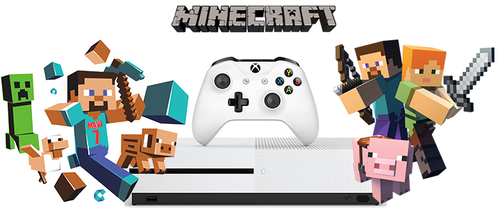 Комплект конзола XBOX ONE S 500GB + Игра Minecraft + ИГРА FIFA 18 - STANDARD EDITION