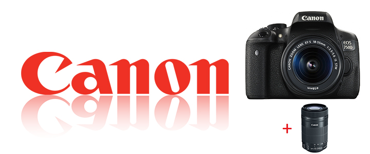 Огледално-рефлексен фотоапарат Canon EOS 750D + EF-S 18-55 IS STM + EF-S 55-250mm f/4-5.6 IS STM, AC0592C085AA_AC0033X090