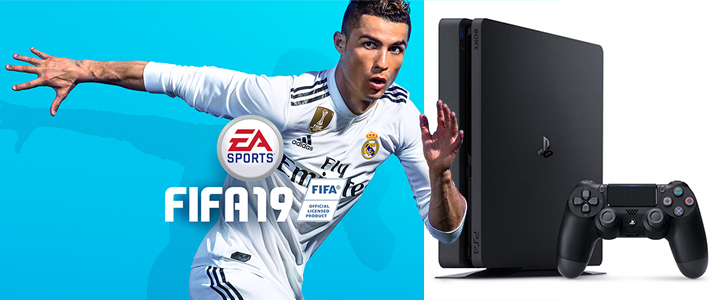 Конзола FIFA 19 500GB PS4 Bundle - with second DUALSHOCK 4, FIFA 19 Ultimate Team Icons and Rare Player Pack (PS4)
