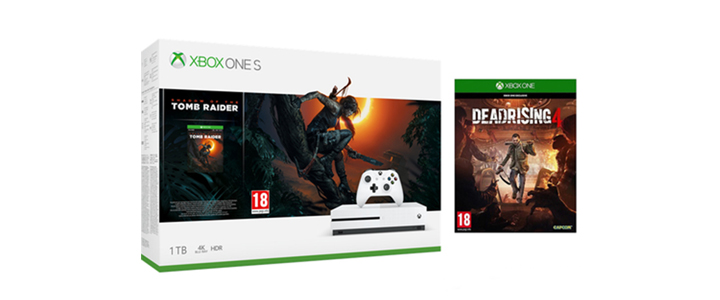 Конзола Microsoft Xbox One S 1TB Game Console +Shadow of the Tomb Raider + Dead Rising 4