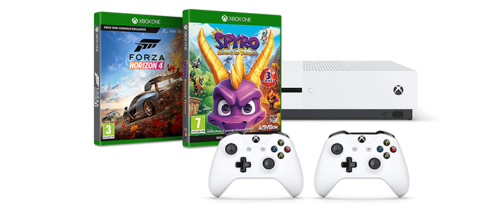 Конзола Xbox One S 1TB Two-Controller console + Forza Horizon 4 - Standard Edition + Spyro Trilogy Reignited (Xbox One)