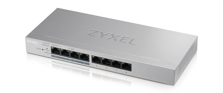 Комутатор ZyXEL GS1200-8HPv2, 8-Port Gigabit PoE, Web-based management, GS1200-8HPV2-EU0101F