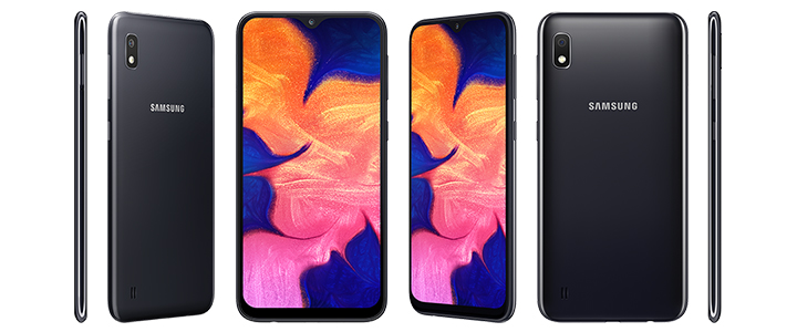 Смартфон Samsung GALAXY A10 (2019) SM-A105F, 6.2 инча (1520 x 720), Dual SIM, 8-ядрен процесор, Android 9.0, черен, SM-A105FZKUBGL