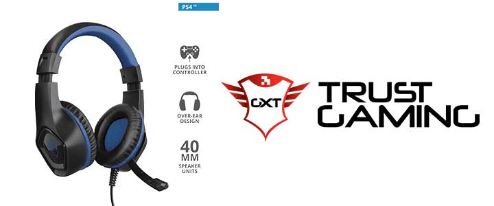 Геймърски слушалки TRUST GXT 404B Rana Headset PS4, жични, черен/син, 23309