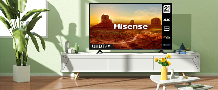 Телевизор Hisense A7100F, 65 инча 4K Ultra HD (3840x2160), LED, HDR, Smart TV, WiFi, Bluetooth, HDMI, USB, LAN, DVB-T2/C/S2