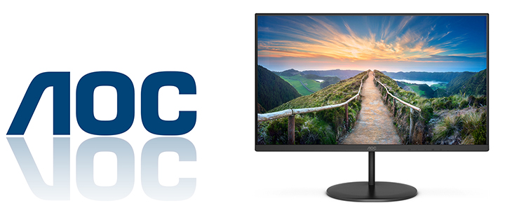 Монитор AOC Q24V4EA, 23.8 Инча IPS WLED, 2560 x 1440, 75 Hz, 4 ms GtG, 250 cd/m2, 1000:1, DCR 20M:1, Adaptive Sync, Tilt, HDMI, DP, Черен, Q24V4EA