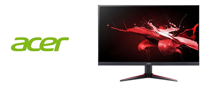 Монитор Acer Nitro VG240YEbmipx, 23.8 инча FHD, 1920 x 1080, IPS, ZeroFrame, 100 Hz, 1 ms, 100M:1, 250 cd/m2, DP, HDMI, Черен  / Червен, UM.QV0EE.E01