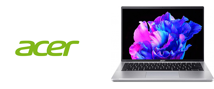 Лаптоп Acer Swift Go ,SFG14-71-773L, Core i7-13700H, 14 инча 2K OLED, 16 GB LPDDR5, 1 ТB SSD, Intel Iris Xe, Win 11 Pro, Сребрист, NX.KF1EX.001