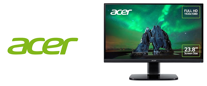 Монитор Acer KA242YAbmiix, 23.8 инча FHD, 1920 x 1080, VA, 1 ms, 75 Hz, 250 cd/m2, ZeroFrame, 250 cd/m2, 1920 x 1080, VGA, HDMI, Черен, UM.QX2EE.A03