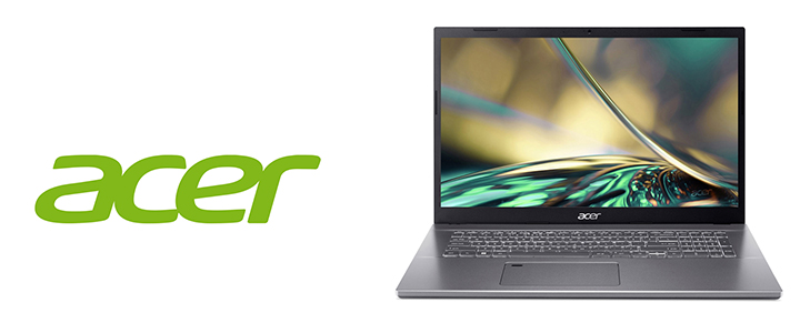 Лаптоп Acer Aspire 5, A517-53G-71KN, Intel Core i7-1260P, 17.3 инча FHD, 8 GB DDR4, 1 TB SSD, nVidia GeForce RTX 2050, Linux, Сив, NX.K9QEX.003