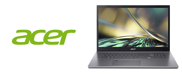 Лаптоп Acer Aspire 5, A517-53G-7118, Intel Core i7-1255U, 17.3 Инча FHD, 8 GB DDR4, 512 GB SSD, NVIDIA GeForce MX550, Linux, Сив, NX.K68EX.002