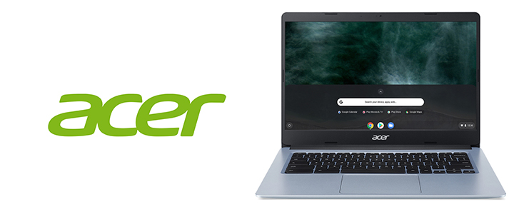 Лаптоп Acer Chromebook CB314-1H-P4AN, Intel Pentium N5030, 14 Инча, 8 GB DDR4, 128 GB eMMC, UHD Graphics 605, Chrome OS, Сребрист, NX.AUDEX.003