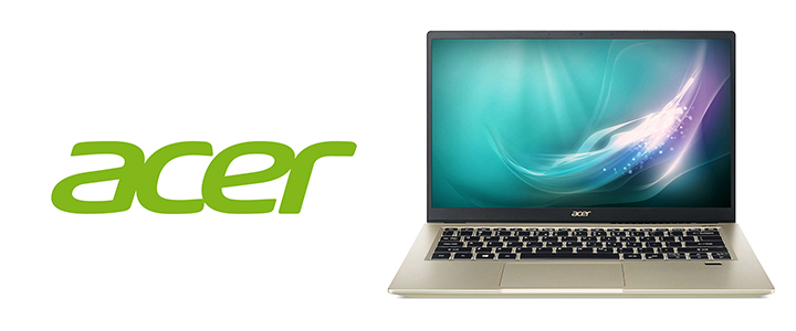 Лаптоп Acer Swift 3X, SF314-510G-538Y, Core i5-1135G7, 14 Инча FHD, 8 GB DDR4, 512 GB SSD, Intel Iris Xe, Win 10 Pro, Златист, NX.A10EX.003_#256GB_SSD