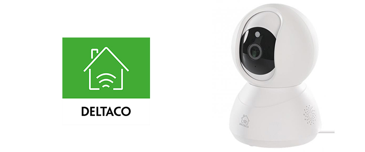 Смарт камера за видеонаблюдение DELTACO SH-IPC03, 720p, WiFi 2.4 GHz, IR 10 m, 1/4 Инча CMOS, 1 MP (1280x720), 25 fps, Micro SD, Бяла, DELT-SH-IPC03