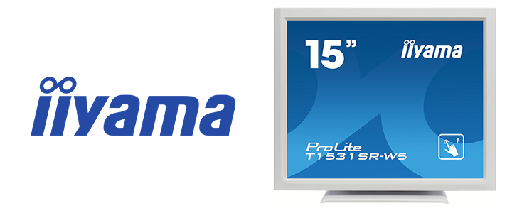 Тъч монитор IIYAMA T1531SR-W5, 15 Инча, 1024 x 768, TN, 300 cd/m2, 700 :1, 8 ms, 4:3, HDMI, DP, USB, VGA, Бял, tech-13858