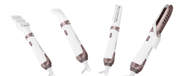 Уред за оформяне с топъл въздух Rowenta CF7830F0 Hot Air Brush Premium Care,1200W, 2 температури, 2 скорости, Йонизиране, Бяла/Златиста