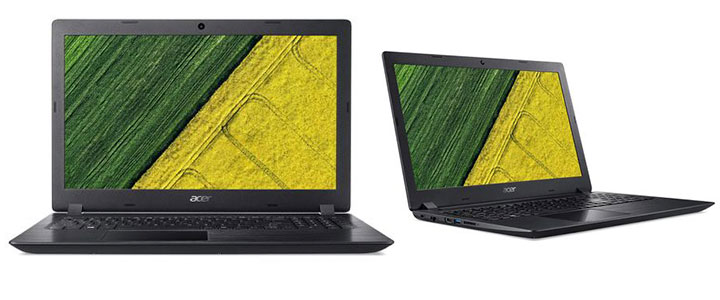 Лаптоп Acer Aspire 3, Intel Celeron N3060 (up to 2.48GHz, 2MB), 15.6 инча HD (1366x768) Anti-Glare, HD Cam, 4GB DDR3L, 500GB HDD, NX.GY3EX.022