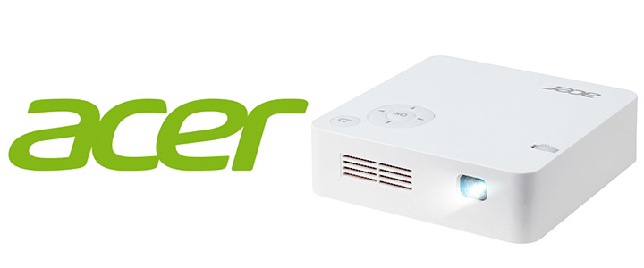 Мултимедиен проектор, Acer Projector C202i, LED, FWVGA (854x480), 300 ANSI Lumens, 5000:1, MR.JR011.001_910-001356