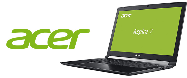 Лаптоп, Acer Aspire 7, A717-72G-77VH, Intel Core i7-8750H (up to 4.10GHz, 9MB), 17.3 инча FullHD (1920x1080) IPS Anti-Glare, HD Cam, NH.GXDEX.047