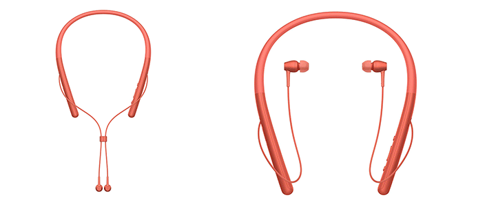 Слушалки Sony Hi-Res Headset WI-H700, Червени, WIH700R.CE7