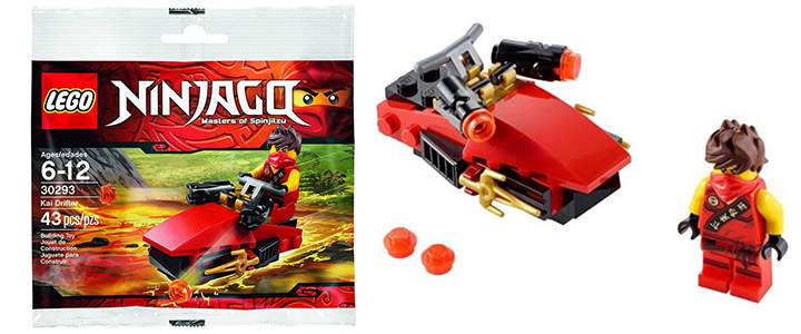 Лего Нинджаго Майсторите на Спинжицуто и дрифта, Кай мини фигурка, 43 части, LEGO Ninjago, В ОРИГИНАЛНА ОПАКОВКА, 30293A