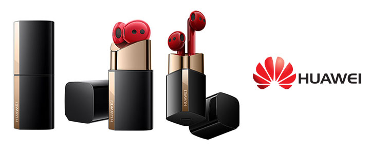 Безжични слушалки Huawei FreeBuds Lipstick Black Case, Red Earbuds, Черен case тип червило, Червени