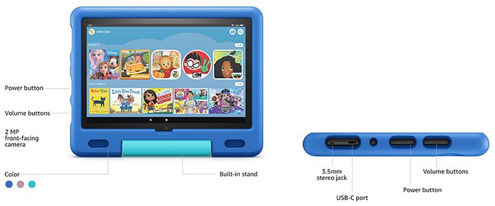 Таблет за деца Fire HD 10 Kids tablet, 10.1 инча, 1080p Full HD, ages 3–7, 32 GB, Lavender, Розов