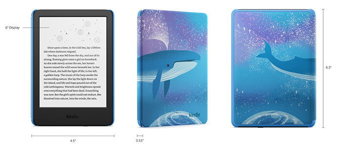 Електронен Четец Kindle Kids (2022 release) Space Whale, Син