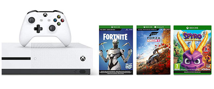 Конзола Xbox One S 1TB Fortnite Console + Forza Horizon 4 - Standard Edition + Spyro Trilogy Reignited (Xbox One)