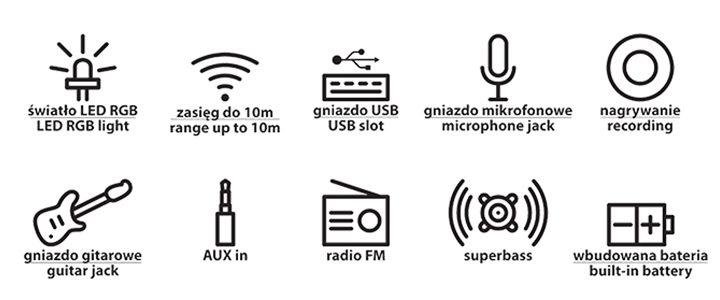 Караоке Power Audio SPK5027 NERIO, Черен, 5902510608569