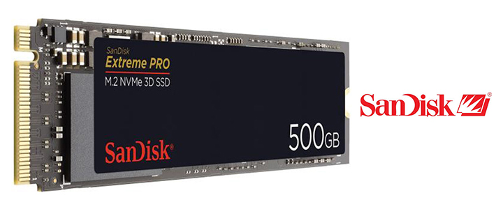 Твърд диск (SSD) SANDISK EXTREME PRO, 500 GB, M.2, NVME, 3D SSD, SD-SSDXPM2-500GB