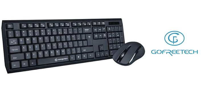 Безжичен комплект клавиатура и мишка Gofreetech GFT-S005, Черен, GFT-S005-BK_VZ