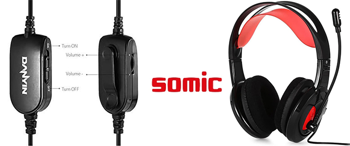 Геймърски слушалки с микрофон Somic Danyin DT2112, 2x 3.5 мм TRS стерео жак, Дължина 1.2 метра, Черен, DT-2112_VZ