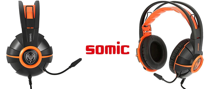 Геймърски слушалки с микрофон Somic G905-BK, 2х 3.5 мм аудио жакове, Контрол на звука, Черен/Оранжев, G905-BK_VZ