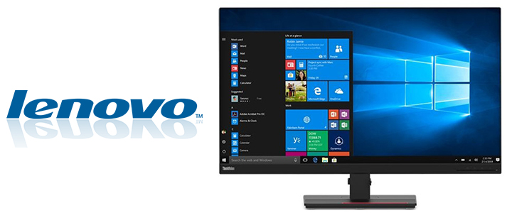 Монитор Lenovo ThinkVision T32p-20, 31.5 инча, 4K, IPS, 16:9, 1000:1, Tilt, Swivel, Height Adjust Stand, Pivot, Черен, 61F2GAT2EU