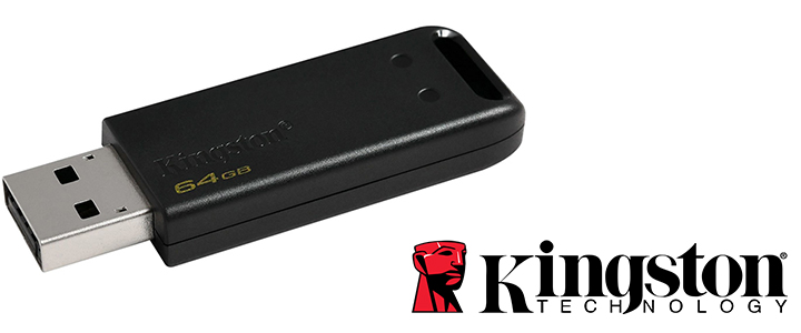 Флаш памет KINGSTON DataTraveler DT20 64GB, USB 2.0, Черен, KIN-USB-DT20-64GB