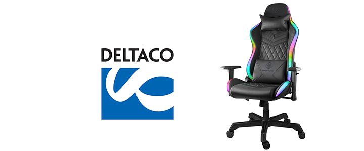 Геймърски стол DELTACO, Черен, RGB, GAM-080