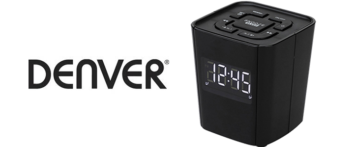 Радио с часовник DENVER CR-918BLACK с PLL FM радио и функция за двойна аларма, 0.7 инчов LED дисплей, Черен