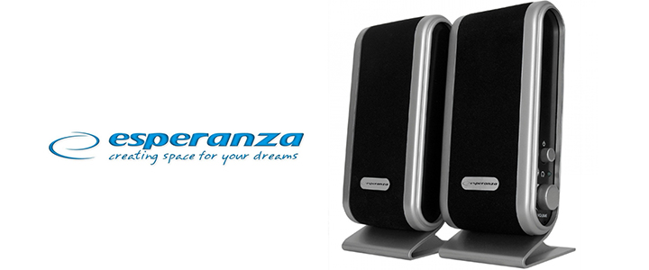 Тонколонки Esperanza Stereo Speakers 2.0 STACATTO, Черен, TP102
