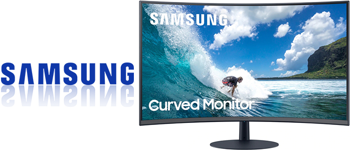 Монитор Samsung 24T550, 23.6 инча, Curved VA LED, 1000R, 75 Hz, 4 ms GTG, 1920 x 1080, Dark Blue Gray, LC24T550FDUXEN