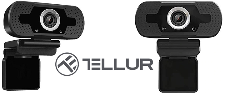 Уеб камера Tellur FULL HD, 2 Mpx, USB 2.0, ръчен фокус, Черен, TLL491061