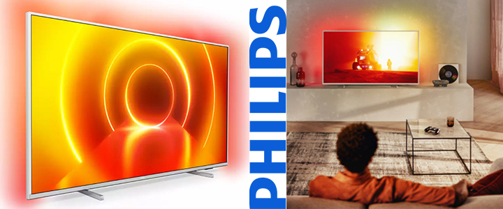 Телевизор Philips 50 инча, 4K UHD, Ambilight 3, Smart Dolby Vision and Dolby Atmos, DVB-T/T2/T2-HD/C/S/S2, Сив, 50PUS7855/12