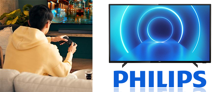Телевизор Philips 55 инча, UHD HDR10+ Dolby Vision Dolby Atmos, DVB T2/T-HD/C/S/S2, Smart Saphi OS, Quad Core P5, Черен, 50PUS7505/12