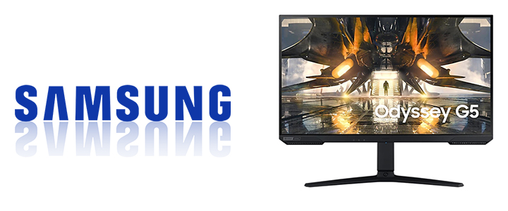Геймърски монитор Samsung Odyssey G52A, 27 инча, 2560x1440, IPS, 165Hz, 1 ms, G-Sync, DisplayPort, HDMI, Черен, LS27AG520NUXEN